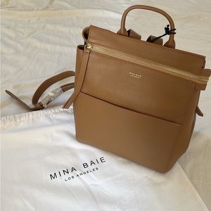Mina Baie Harper MINI Backpack Tan Leather